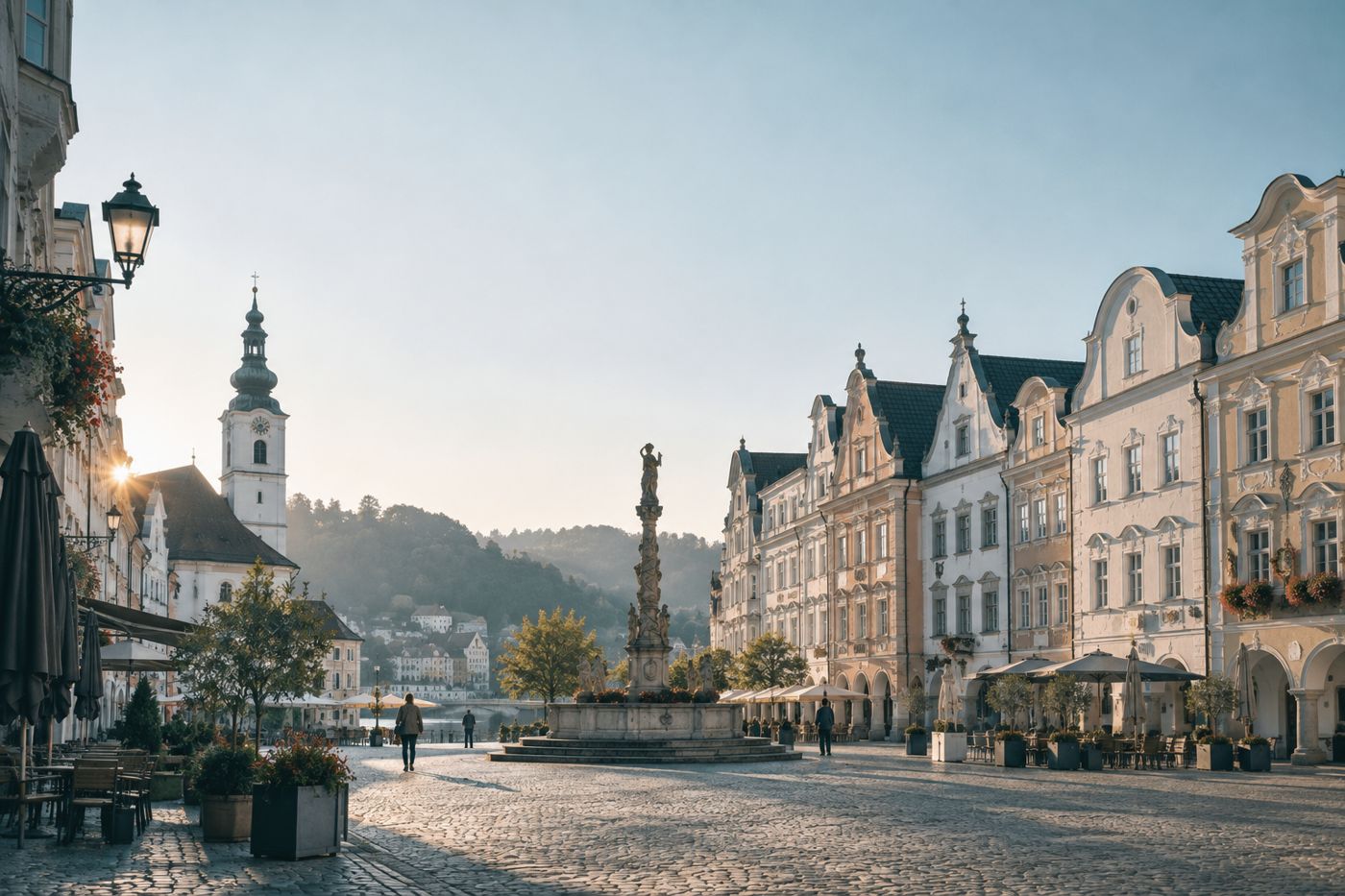 Stadtplatz Steyr am Morgen